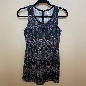 Xhilaration Black Tribal Print Sleeveless Dress